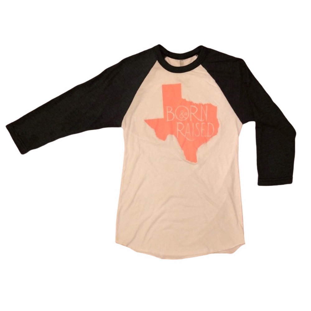 A Rosy Outlook • Texas Born & Raised Baseball Tee
